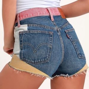 ❤️‍🔥HP❤️‍🔥 Levi’s RARE Limited Edition 501 Hi-Rise Colorblock Shorts